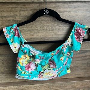 Off the shoulder floral crop top